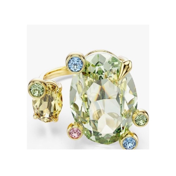 Swarovski Gema open ringMixed cuts Multicolored Gold-tone plated